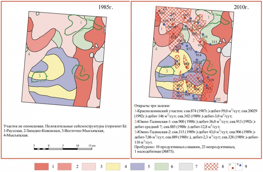 Рис. 1. Проверка времени космофотонефтепрогнозирования участка 