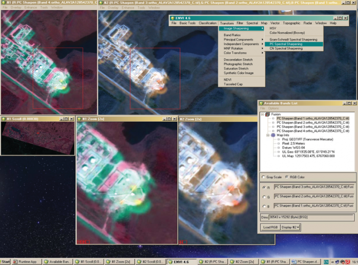 Рис. 9. Результаты проведённой процедуры Pan-sharpening