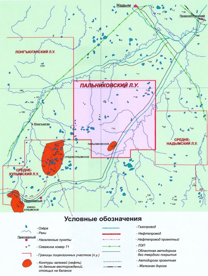 Рис.1. Пальниковский лицензионный участок. Обзорная карта
